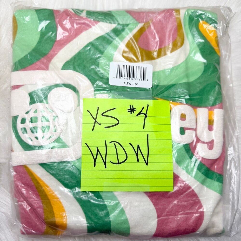 NEW WDW SWIRL Spirit Jersey & Ears Set Adult Walt Disney World XS AOP 4 Spring - Picture 7 of 15